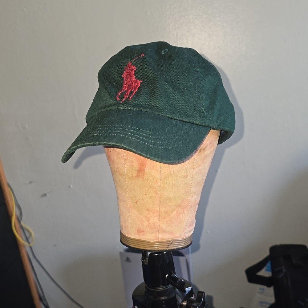 Polo by Ralph Lauren Dark Green Hat with Red Emblem